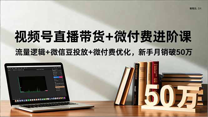 视频号直播带货+微付费进阶课:流量逻辑+微信豆投放+微付费优化,新手月销破50万-轻创终点站