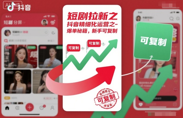 短剧拉新之抖音精细化运营之爆单秘籍，新手可复制-轻创终点站