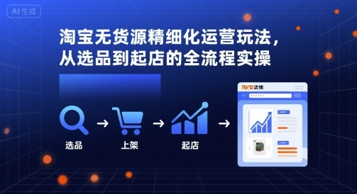 淘宝无货源精细化运营玩法，从选品到起店的全流程实操-轻创终点站