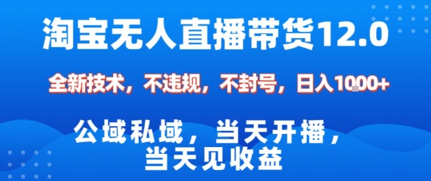 淘宝无人直播12.0，公域私域技术，不封号，不违规布局双十一流量风口，日入1k(独家技术)【揭秘】-轻创终点站