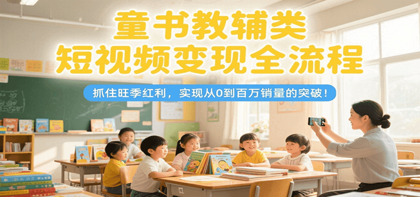 童书教辅类短视频变现全流程，抓住旺季红利，实现从0到百万销量的突破！-轻创终点站