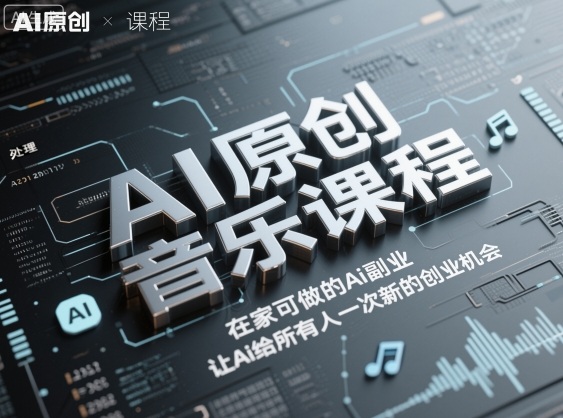 AI原创音乐课程,在家可做的Ai副业,让Ai给所有人一次新的创业机会-轻创终点站