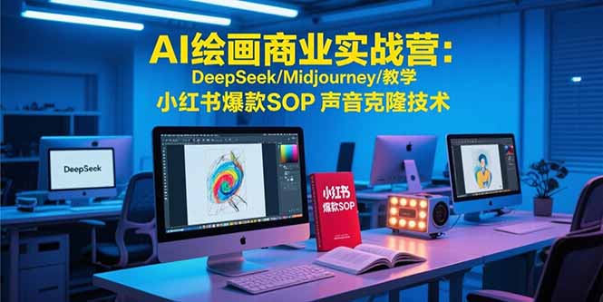 AI绘画商业实战营：DeepSeek/Midjourney/教学 小红书爆款SOP 声音克隆技术-轻创终点站