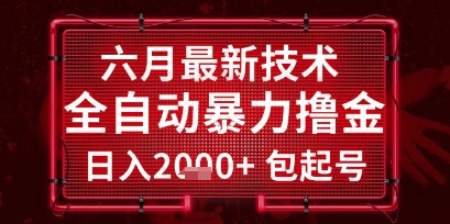 六月最新技术全自动暴力撸金，稳定日入2k+包起号，长期稳定【揭秘】-轻创终点站