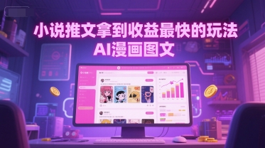 小说推文拿到收益最快的玩法，AI漫画图文-轻创终点站