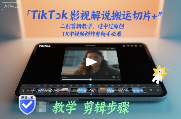 TikTok影视解说搬运切片+二创剪辑教学,过中过原创,TK中视频创作者新手必看-轻创终点站