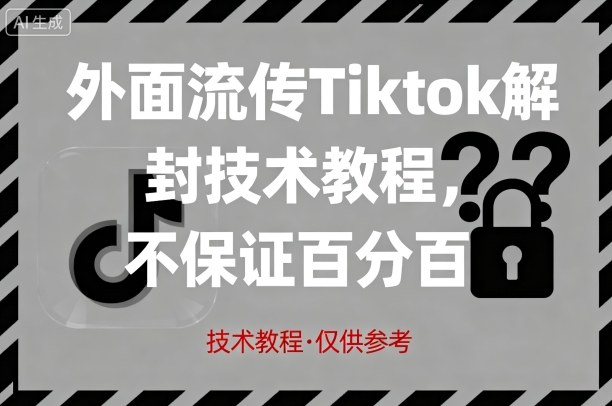 外面流传Tiktok解封技术教程，不保证百分百，具体自测-轻创终点站