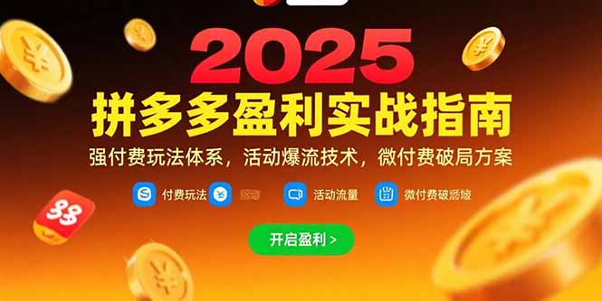 拼多多盈利实战指南，强付费玩法，活动爆流技术，微付费破局方案(更新7月-轻创终点站
