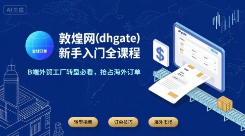 敦煌网(dhgate)新手入门全课程，B端外贸工厂转型必看，抢占海外订单-轻创终点站