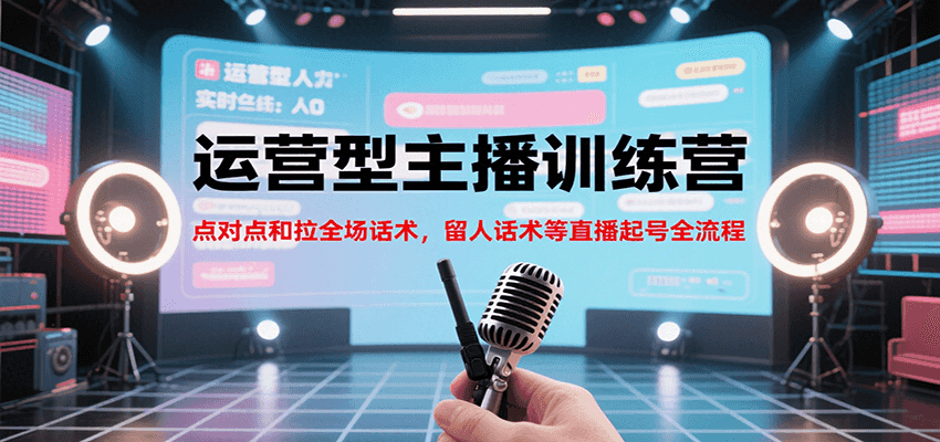 运营型主播训练营，点对点和拉全场话术，留人话术等直播起号全流程(更新7月)-轻创终点站