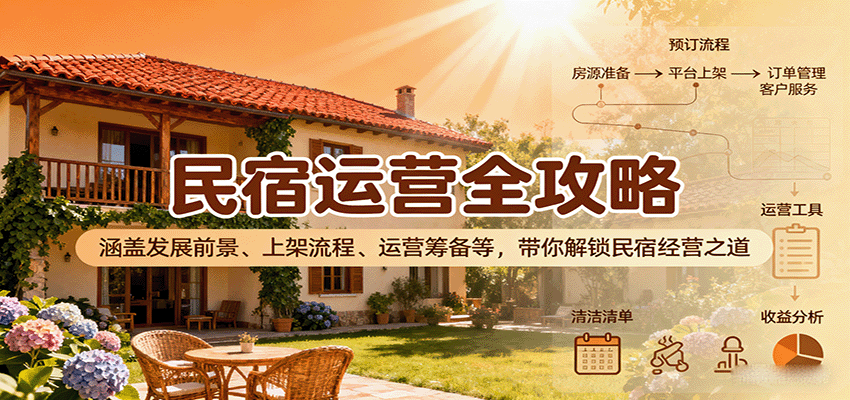 民宿运营全攻略：涵盖发展前景、上架流程、运营筹备等，带你解锁民宿经营之道-轻创终点站