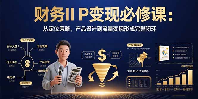 财务IP变现必修课：从定位策略、产品设计到流量变现形成完整闭环-轻创终点站