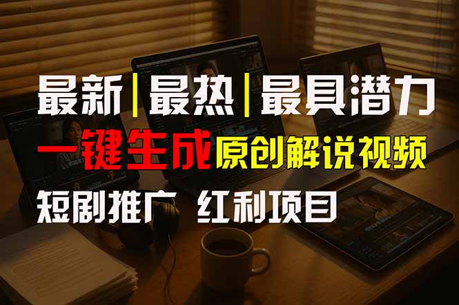 短剧推广新思路，AI一键生成原创解说视频，10分钟产出100条，30天赚了5.5w-轻创终点站