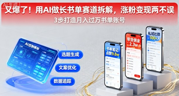 又爆了！用AI做长书单赛道拆解，涨粉变现两不误-轻创终点站