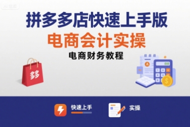 拼多多店快速上手版电商会计实操-电商财务教程-轻创终点站