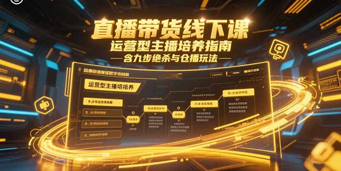 直播带货线下课，运营型主播培养指南，含九步绝杀与仓播玩法-轻创终点站