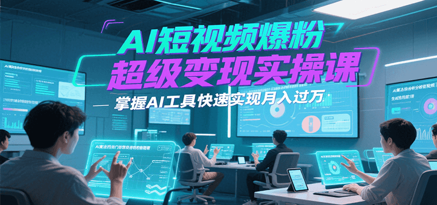 AI短视频爆粉超级变现实操课，掌握AI工具快速实现月入过万-轻创终点站