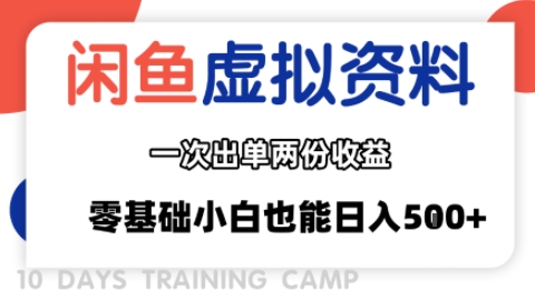 闲鱼虚拟资料新变现玩法，信息差项目，一次出单两份收益，无需囤货，可批量矩阵，零基础小白也能日入多张-轻创终点站