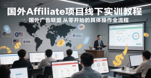 国外Affiliate项目线下实训教程，国外广告联盟从零开始的具体操作全流程-轻创终点站