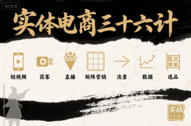 实体电商三十六计，短视频-获客-直播-矩阵营销-流量-数据-选品-轻创终点站