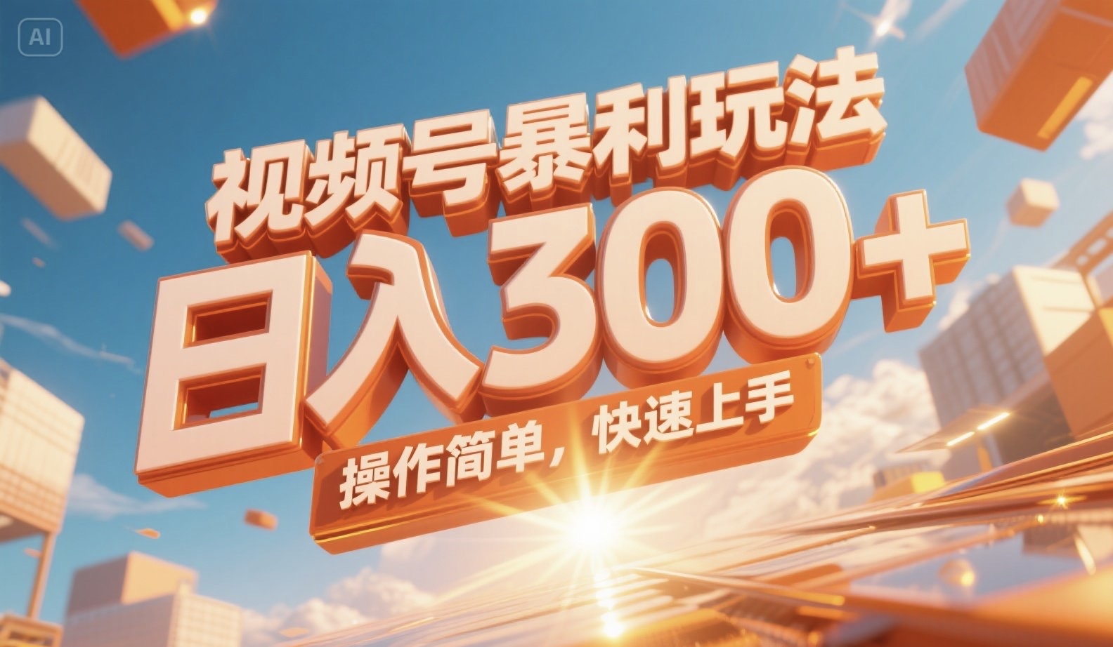 视频号暴利玩法，日入300+，操作简单，快速上手。-轻创终点站