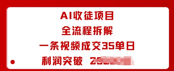 AI收徒项目全流程拆解一条视频成交35单日利润突破1k+-轻创终点站