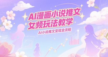 AI漫画小说推文女频玩法教学，AI小说推文变现全流程-轻创终点站