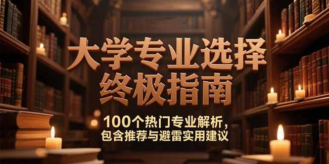 付费文：大学专业选择终极指南,100个热门专业解析,包含推荐与避雷实用建议-轻创终点站