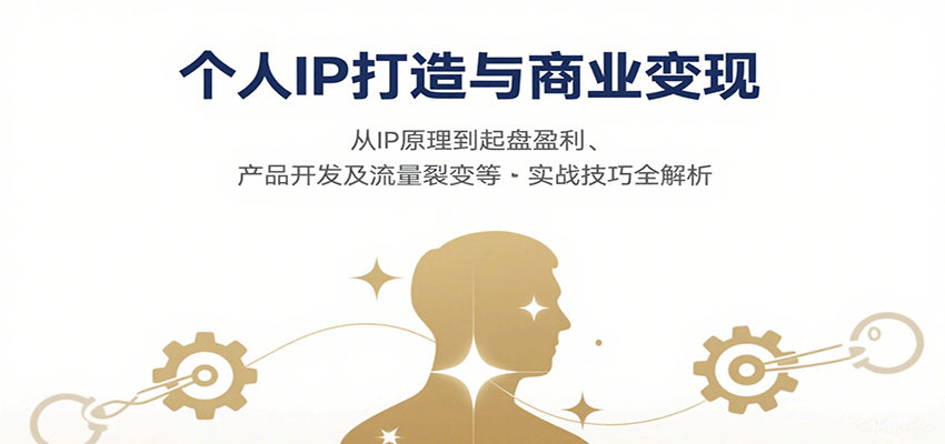 个人IP打造与商业变现,从IP原理到起盘盈利、产品开发及流量裂变等实战技巧全解析-轻创终点站