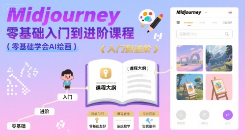 midjourney零基础入门到进阶课程，零基础学会AI绘画-轻创终点站
