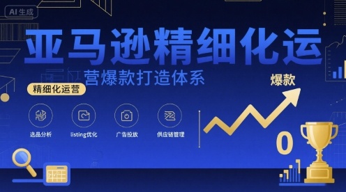 亚马逊精细化运营爆款打造体系，视频课+全套资料文档-轻创终点站