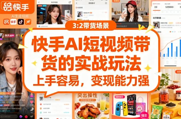 快手ai短视频带货的实战玩法，上手容易，变现能力强-轻创终点站