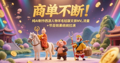 商单不断！纯AI制作西游人物羊毛毡版文旅MV，流量+节目效果统统拉满-轻创终点站