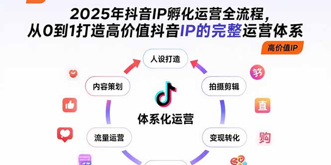 2025年抖音IP孵化运营全流程，从0到1打造高价值抖音IP的完整运营体系-轻创终点站