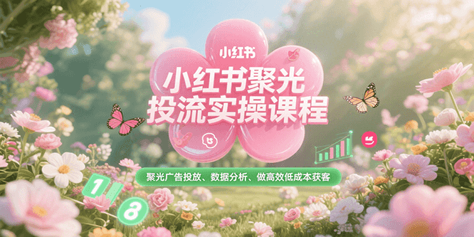 小红书聚光投流实操课程，聚光广告投放、数据分析、做高效低成本获客-轻创终点站