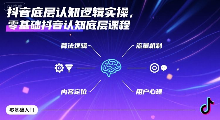 抖音底层认知逻辑实操，零基础抖音认知底层课程-轻创终点站