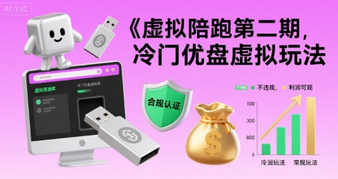 虚拟陪跑第二期，冷门优盘虚拟玩法，不违规，利润可观-轻创终点站