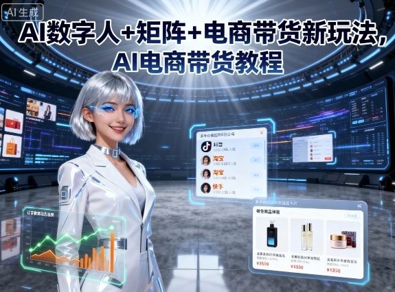 AI数字人+矩阵+电商带货新玩法，AI电商带货教程-轻创终点站