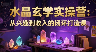 水晶玄学实操营：从兴趣到收入的闭环打造课-轻创终点站