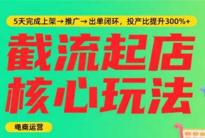 淘宝截流快速起店玩法，掌握暴力快速起店的流程-轻创终点站