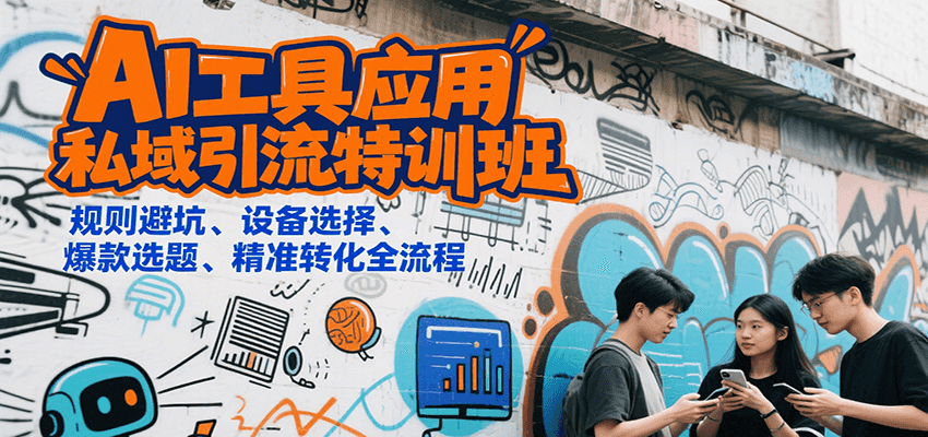 AI工具应用私域引流特训班，规则避坑、设备选择、爆款选题、精准转化全流程-轻创终点站