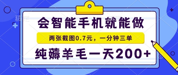 2025年零撸手机项目，二十秒一单，纯薅羊毛，一天200+做就有【揭秘】-轻创终点站