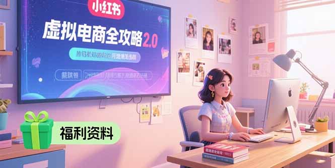 虚拟电商全攻略2.0，开店选品实操流程，账号定位、货源发布、笔记发布技巧-轻创终点站