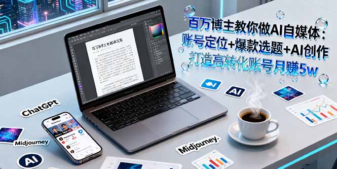 百万博主教你做AI自媒体：账号定位+爆款选题+AI创作 打造高转化账号月赚5w-轻创终点站