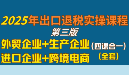 崔sir·出口退税实操-外贸企业+生产企业+跨境电商+进口企业(四课合一)-轻创终点站