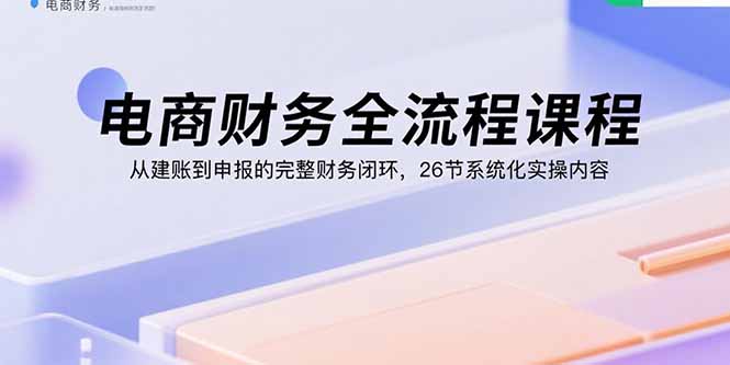 电商财务全流程课程：从建账到申报的完整财务闭环，26节系统化实操内容-轻创终点站