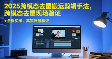2025跨模态去重搬运剪辑手法，跨模态去重现场验证 +全程实操，真实账号验证-轻创终点站