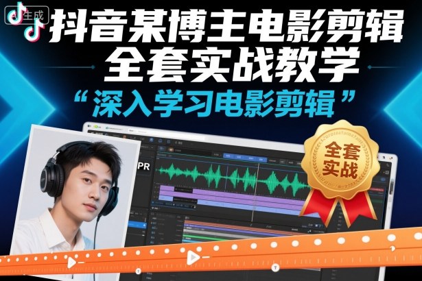 抖音某博主电影剪辑全套实战教学，深入学习电影剪辑-轻创终点站