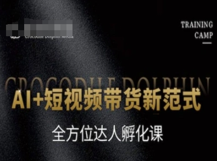 AI+短视频带货新范式，全方位达人孵化课-轻创终点站