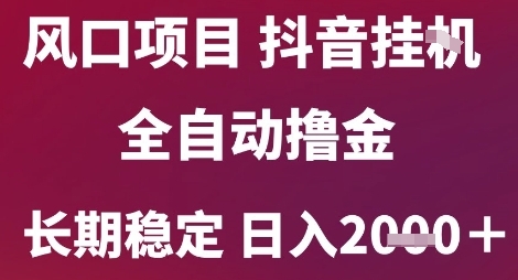 风口项目，六月最新玩法抖音无人挂G，全自动撸金，长期稳定 日入2k+【揭秘】-轻创终点站